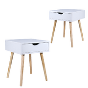 Bedside Table Side Table Bedroom Drawers Set Of 2 White