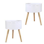 Tray Top Bedside Table Side Table Bedroom Modern Set Of 2