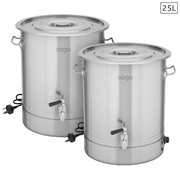 2X 25L Stainless Steel Urn Commercial Water Boiler 2200W