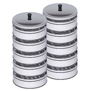 2X 5 Tier Stainless Steel Steamers With Lid Work Inside Of Basket Pot Steamers 28Cm