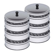 2X 3 Tier Stainless Steel Steamers With Lid Work Inside Of Basket Pot Steamers 22Cm