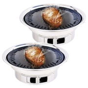 2X Bbq Grill Stainless Steel Portable Smokeless Charcoal Grill Home Outdoor Camping