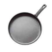 26Cm Round Cast Iron Frying Pan Skillet Griddle Sizzle Platter