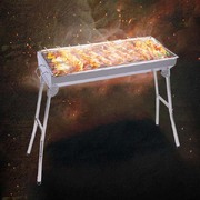 Skewers Grill Portable Stainless Steel Charcoal Bbq Outdoor 6-8 Persons
