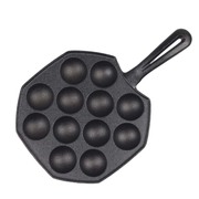 18Cm Cast Iron Takoyaki Fry Pan Octopus Balls Maker 12 Hole Cavities Grill Mold