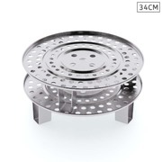 2X 34Cm Stainless Steel Steamer Insert Stock Pot Steaming Rack Stockpot Tray