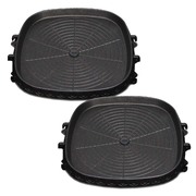 2X Portable Korean Bbq Butane Gas Stove Stone Grill Plate Non Stick Coated Square