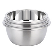 3Pcs Deepen Polished Stainless Steel Stackable Baking Washing Mixing Bowls Set Food Storage Basin