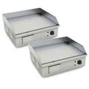 2X Electric Stainless Steel Flat Griddle Grill Bbq Hot Plate 2200W
