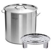 21L Stainless Steel Stock Pot With One Steamer Rack Insert Stockpot Tray
