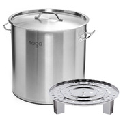 50L Stainless Steel Stock Pot With One Steamer Rack
