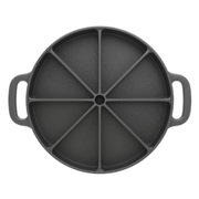 21.5Cm Round Cast Iron Baking Wedge Pan Cornbread Cake 8-Slice Baking Dish With Handle