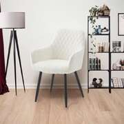 Neo Cindy Ivory Fabric Dining Chair 2PC Elegant and Comfortable Set 