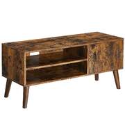 Wooden Look Tv Console Stand With Storage Shelf & Cupboard
