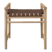 Single Seater Bench with Leather (Natural)
