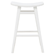 Aria Oval Solid Timber Counter Stool (White)