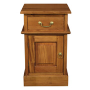 Tasmania 1 Solid Door 1 Drawer Bedside Light Pecan