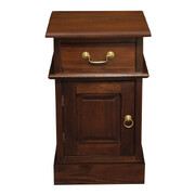 1 Solid Door 1 Drawer Bedside (Mahogany)