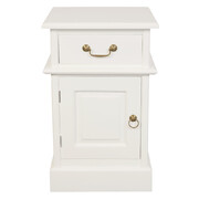 1 Solid Door 1 Drawer Bedside (White)