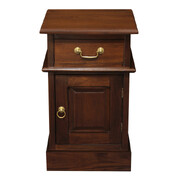 Tasmania 1 Solid Door 1 Drawer Bedside (Mahogany)