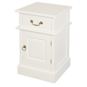 Solid Door 1 Drawer Bedside (White)