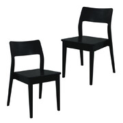 Solid Oak Dining Chair - Set of 2 (Black)