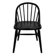 Vera Solid Oak Dining Chair - Set of 2 (Black)