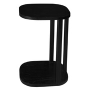 Oslo Solid Mindi Timber Side Table (Black)