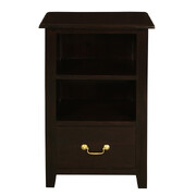 Tasmania 1 Drawer Solid Mahogany Timber Lamp Table (Chocolate)