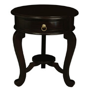 Emilia 1 Drawer Solid Mahogany Timber Lamp Table (Chocolate)