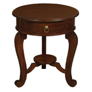 Emilia 1 Drawer Solid Mahogany Timber Lamp Table (Mahogany)