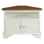 Versatile White & Caramel TV Stand - 2 Door