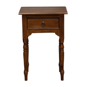 Milly Turn Leg 1 Drawer Side Table (Mahogany)