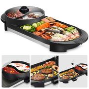 Smokeless Electric Hot Pot Bbq Oven Grill Pan