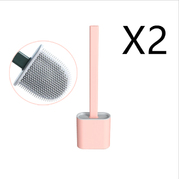 Creative Cleaning Brush With Holder (2Pcs, Bathroom Silicone Bristles)