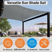 Waterproof Shade Sail Awning Canopy Triangle, Rectangle
