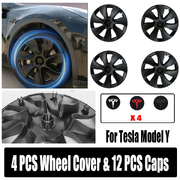 4Pcs 19Inch Black Wheel Cover Caps For Tesla Model Y