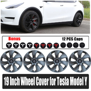 4Pcs 19Inch Gray Wheel Cover Caps For Tesla Model Y