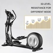 Sport Elliptical Cross Trainer 8Kg Flywheel Magnetic Brake 32 Resistance, Portable Folding Home Gym