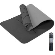 Yoga Mat Exercise Workout Mats Fitnessm Mat For Home Workout Home Gym Extra Thick Large Dark Grey & Ash Grey6Mm