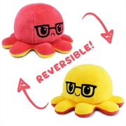 Reversible Plushie - Octopus Red/Yellow With Glasses