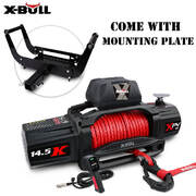 Powerful 12V Winch Bundle: Synthetic Rope & Mounting Plate
