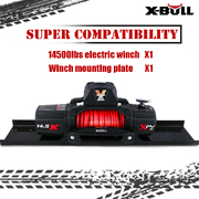 Versatile 4X4 Electric Winch Set: Synthetic Rope & Mounting Plate