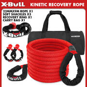 Kinetic Recovery Rope Kit soft shackles Recovery Ring 22mm x 9m Dyneema