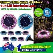 10 Pack Solar LED Stained Glass Inground Lights