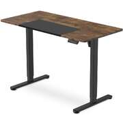 Standing Desk Electric Height Adjustable Sit Stand Walnut Desktop Black Frame