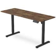 Standing Desk Electric Height Adjustable Sit Stand Walnut Desktop Black Frame