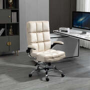 Velvet Home Ergonomic Swivel Adjustable Tilt Angle And Flip-Up Arms Office Chair Beige
