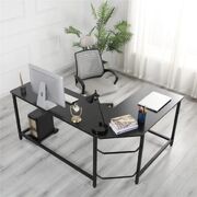 L-Shaped Corner Computer Desk With Cpu Stand (Black)