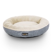 55cm Dog Sofa Bed Round Shape Fabric Grey